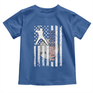 Patriotic Baseball Lover Toddler T Shirt USA American Flag Gift TS12 Royal Blue Print Your Wear