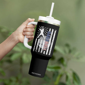 Patriotic Baseball Lover Tumbler With Handle USA American Flag Gift TS12 Print Your Wear