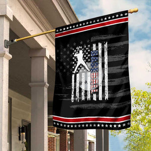 Patriotic Baseball Lover Garden Flag USA American Flag Gift TS12 Distressed Black Red Print Your Wear