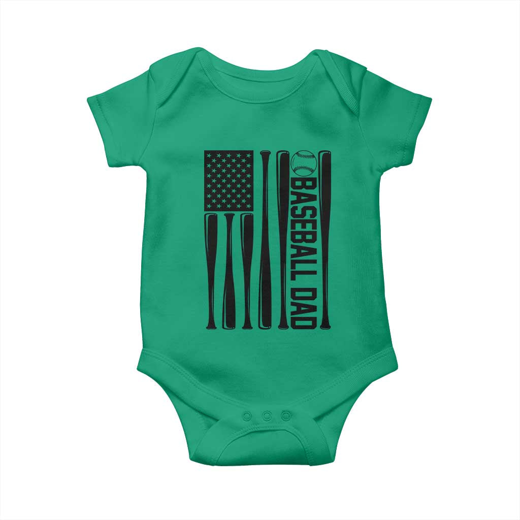 Baseball Dad Patriotic Baby Onesie USA American Flag Gift TS12 Irish Green Print Your Wear