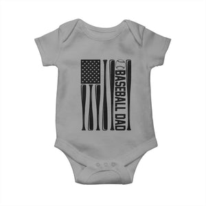 Baseball Dad Patriotic Baby Onesie USA American Flag Gift TS12 Sport Gray Print Your Wear