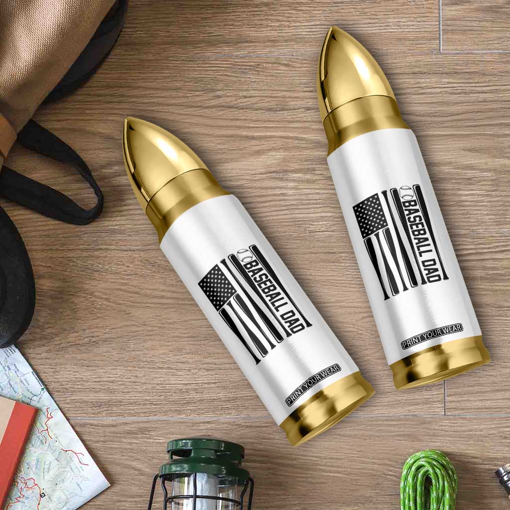 Baseball Dad Patriotic Bullet Tumbler USA American Flag Gift TS12 Print Your Wear