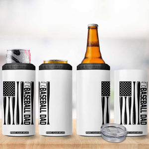 Baseball Dad Patriotic 4 in 1 Can Cooler Tumbler USA American Flag Gift TS12 Print Your Wear