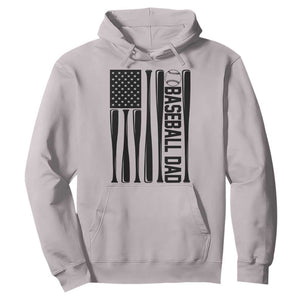 Baseball Dad Patriotic Hoodie USA American Flag Gift TS12 Ice Gray Print Your Wear