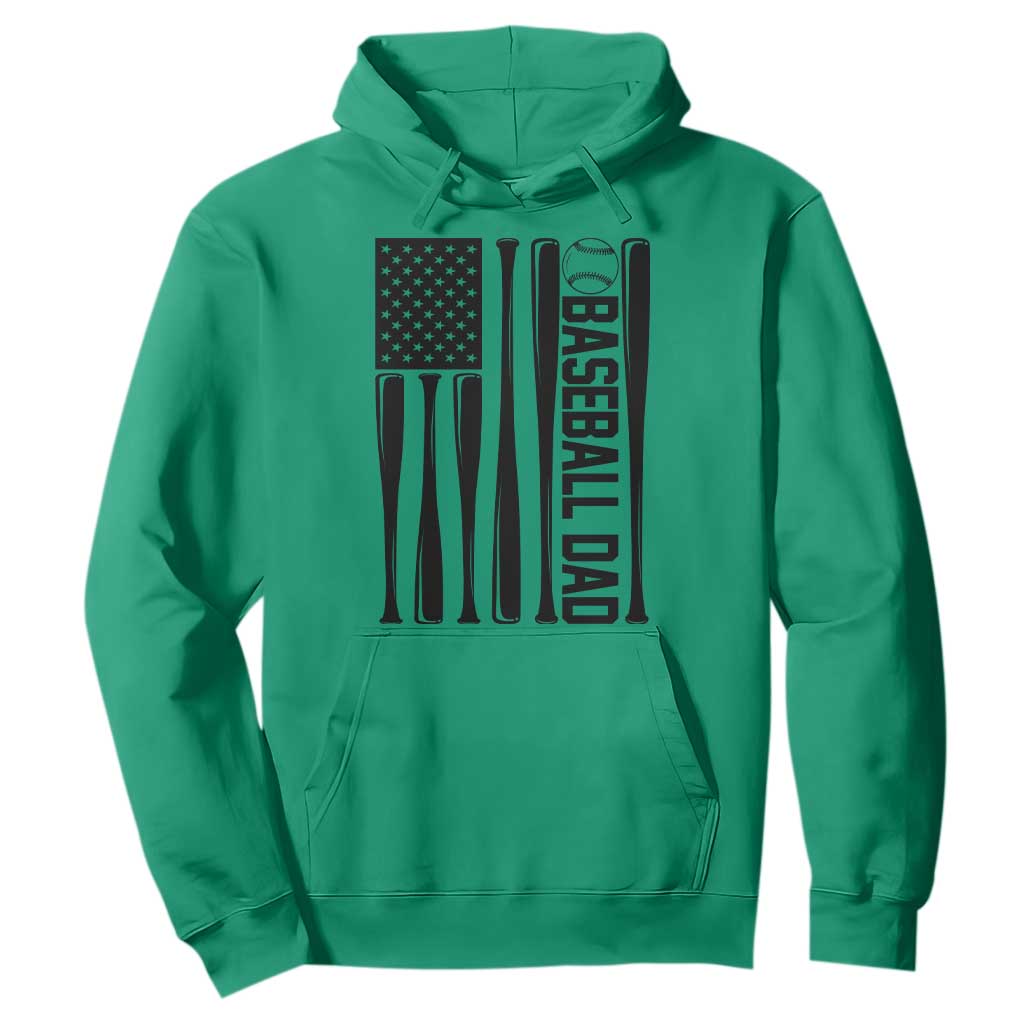 Baseball Dad Patriotic Hoodie USA American Flag Gift TS12 Irish Green Print Your Wear