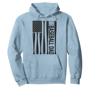 Baseball Dad Patriotic Hoodie USA American Flag Gift TS12 Light Blue Print Your Wear