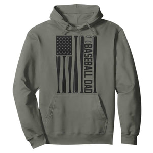 Baseball Dad Patriotic Hoodie USA American Flag Gift TS12 Military Green Print Your Wear