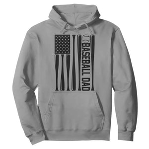 Baseball Dad Patriotic Hoodie USA American Flag Gift TS12 Sport Gray Print Your Wear