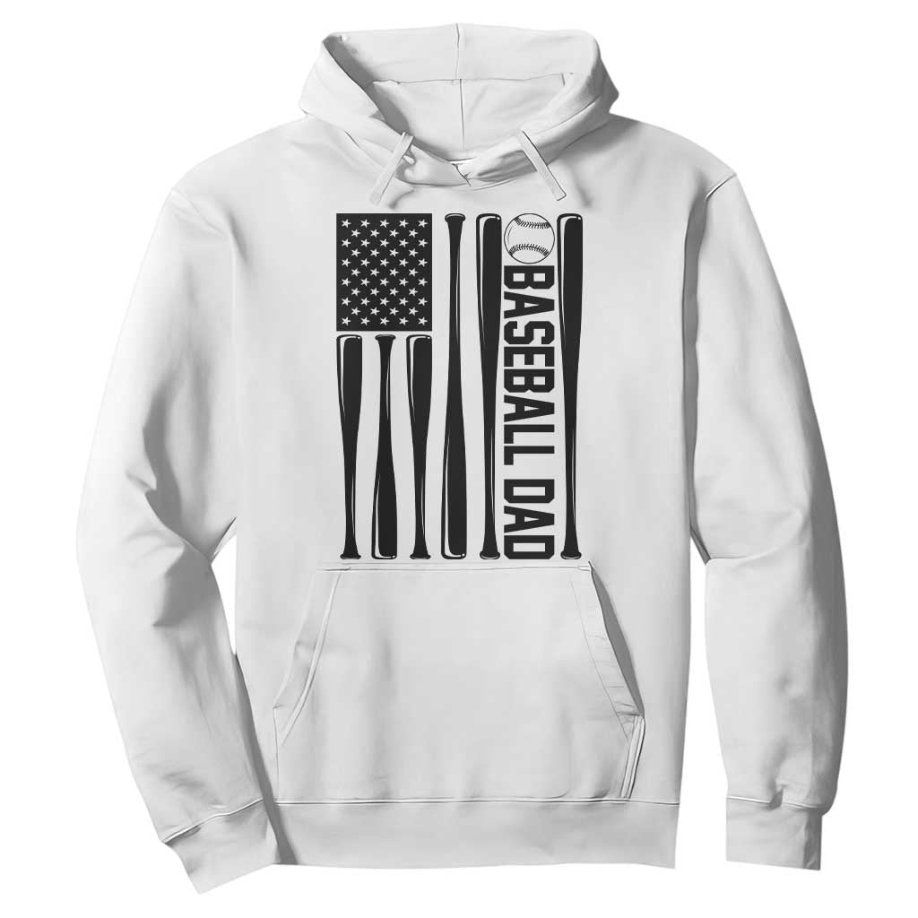 Baseball Dad Patriotic Hoodie USA American Flag Gift TS12 White Print Your Wear