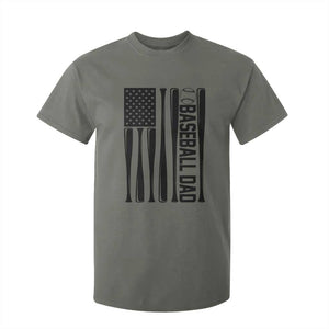 Baseball Dad Patriotic T Shirt For Kid USA American Flag Gift TS12 Military Green Print Your Wear