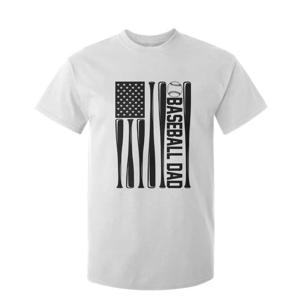 Baseball Dad Patriotic T Shirt For Kid USA American Flag Gift TS12 White Print Your Wear