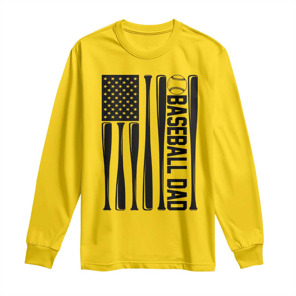 Baseball Dad Patriotic Long Sleeve Shirt USA American Flag Gift TS12 Daisy Print Your Wear