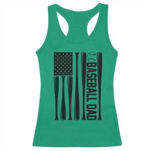 Baseball Dad Patriotic Racerback Tank Top USA American Flag Gift TS12 Irish Green Print Your Wear