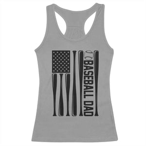 Baseball Dad Patriotic Racerback Tank Top USA American Flag Gift TS12 Sport Gray Print Your Wear