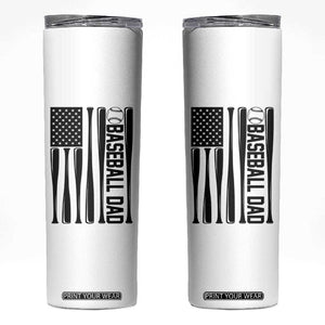 Baseball Dad Patriotic Skinny Tumbler USA American Flag Gift TS12 White Print Your Wear