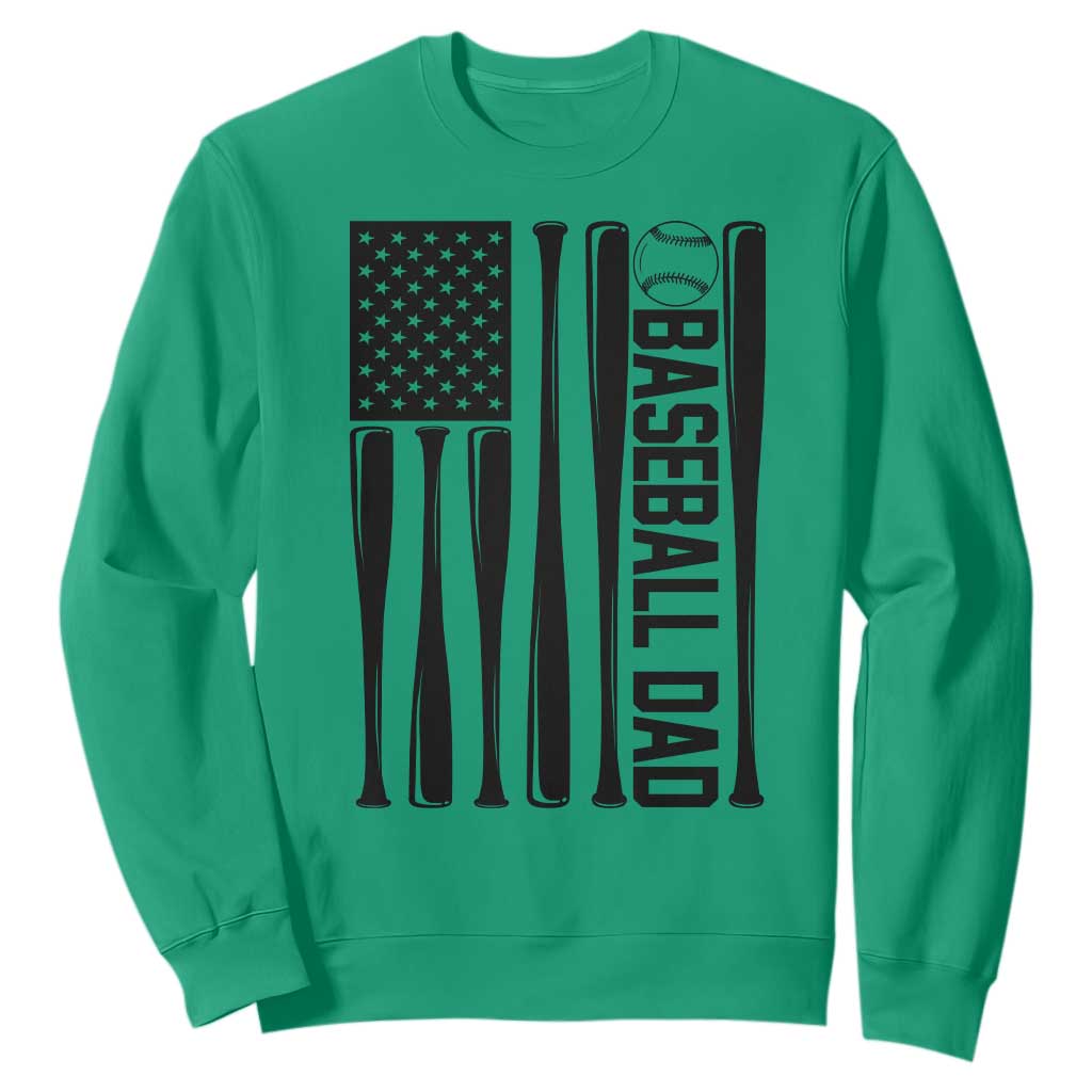 Baseball Dad Patriotic Sweatshirt USA American Flag Gift TS12 Irish Green Print Your Wear
