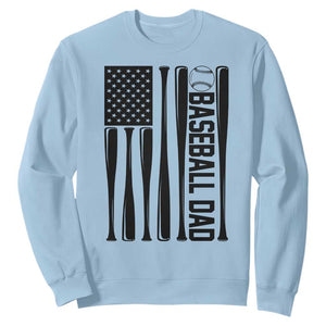 Baseball Dad Patriotic Sweatshirt USA American Flag Gift TS12 Light Blue Print Your Wear