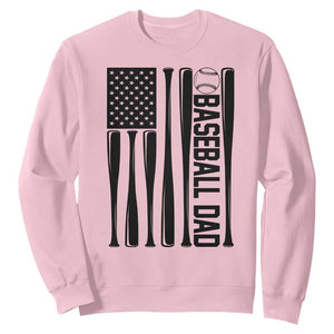 Baseball Dad Patriotic Sweatshirt USA American Flag Gift TS12 Light Pink Print Your Wear