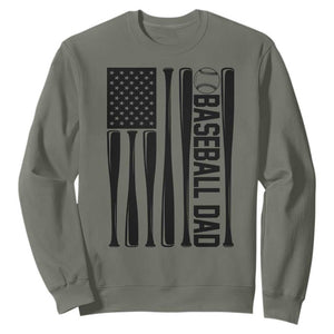 Baseball Dad Patriotic Sweatshirt USA American Flag Gift TS12 Military Green Print Your Wear