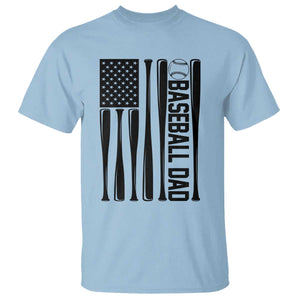 Baseball Dad Patriotic T Shirt USA American Flag Gift TS12 Light Blue Print Your Wear