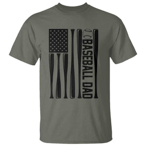 Baseball Dad Patriotic T Shirt USA American Flag Gift TS12 Military Green Print Your Wear
