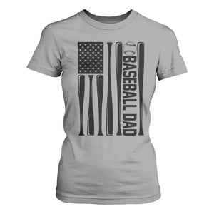 Baseball Dad Patriotic T Shirt For Women USA American Flag Gift TS12 Sport Gray Print Your Wear