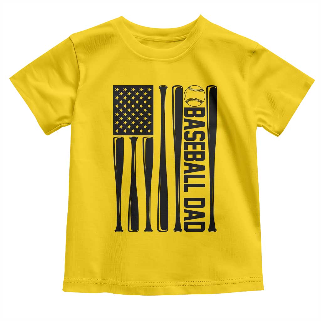 Baseball Dad Patriotic Toddler T Shirt USA American Flag Gift TS12 Daisy Print Your Wear