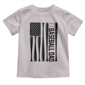 Baseball Dad Patriotic Toddler T Shirt USA American Flag Gift TS12 Ice Gray Print Your Wear