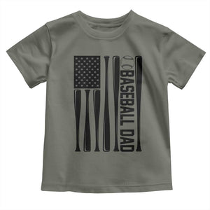 Baseball Dad Patriotic Toddler T Shirt USA American Flag Gift TS12 Military Green Print Your Wear
