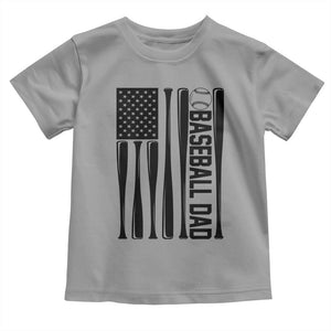 Baseball Dad Patriotic Toddler T Shirt USA American Flag Gift TS12 Sport Gray Print Your Wear