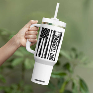 Baseball Dad Patriotic Tumbler With Handle USA American Flag Gift TS12 Print Your Wear