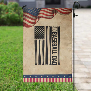 Baseball Dad Patriotic Garden Flag USA American Flag Gift TS12 Vintage Rustic Tan Navy Print Your Wear