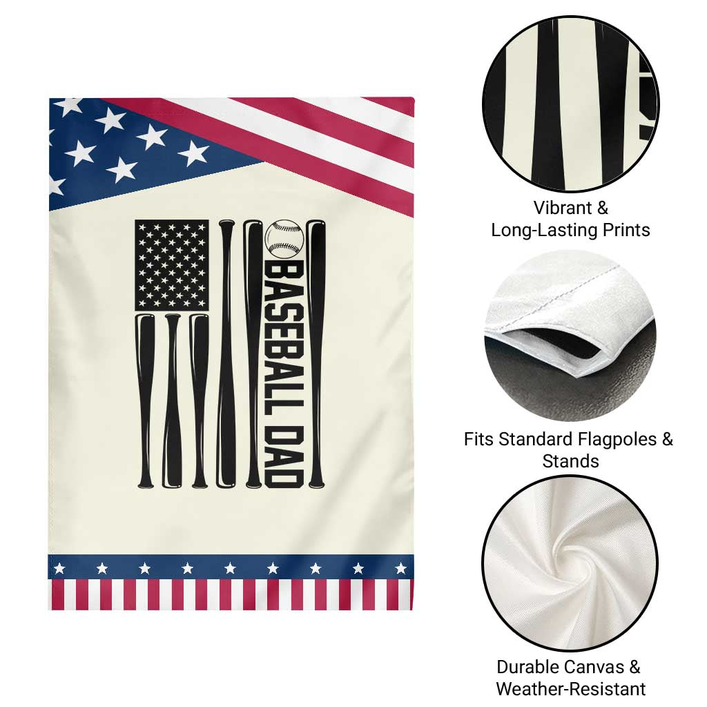 Baseball Dad Patriotic Garden Flag USA American Flag Gift TS12 Print Your Wear