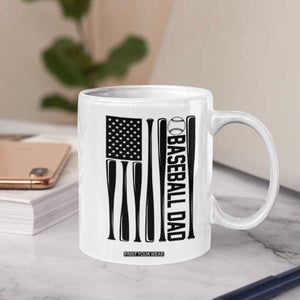 Baseball Dad Patriotic Coffee Mug USA American Flag Gift TS12 Print Your Wear