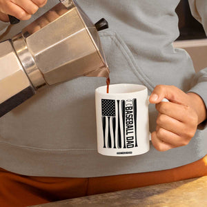 Baseball Dad Patriotic Coffee Mug USA American Flag Gift TS12 Print Your Wear