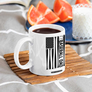 Baseball Dad Patriotic Coffee Mug USA American Flag Gift TS12 Print Your Wear
