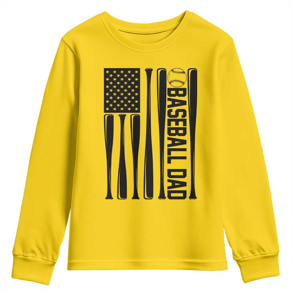 Baseball Dad Patriotic Youth Sweatshirt USA American Flag Gift TS12 Daisy Print Your Wear
