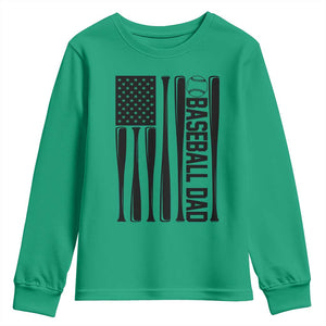 Baseball Dad Patriotic Youth Sweatshirt USA American Flag Gift TS12 Irish Green Print Your Wear
