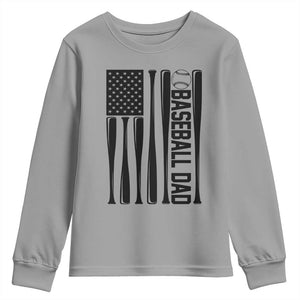 Baseball Dad Patriotic Youth Sweatshirt USA American Flag Gift TS12 Sport Gray Print Your Wear