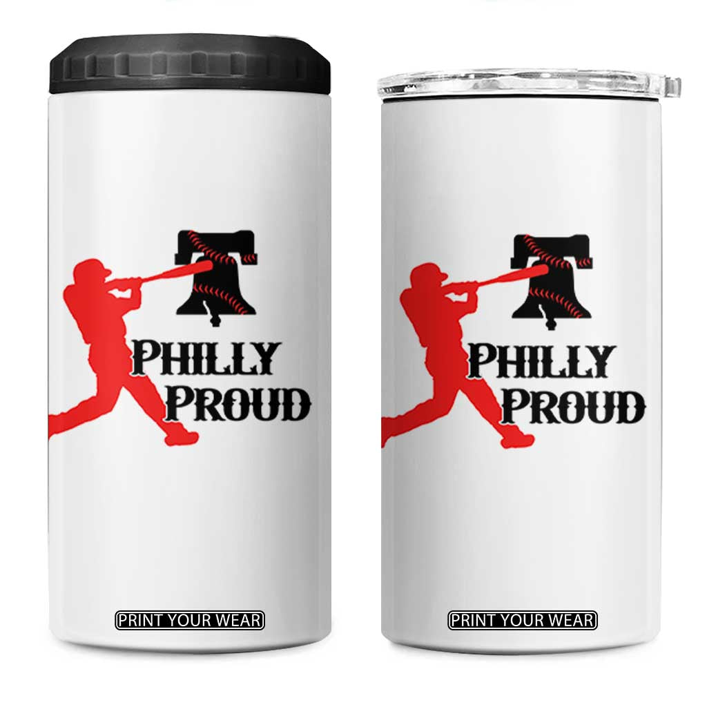 Baseball Lover 4 in 1 Can Cooler Tumbler Vintage Liberty Bell Philly Proud TS12 One Size: 16 oz White Print Your Wear