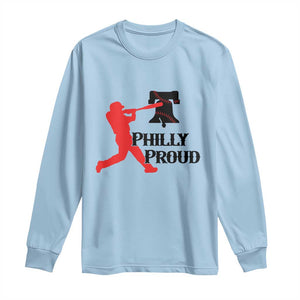 Baseball Lover Long Sleeve Shirt Vintage Liberty Bell Philly Proud TS12 Light Blue Print Your Wear