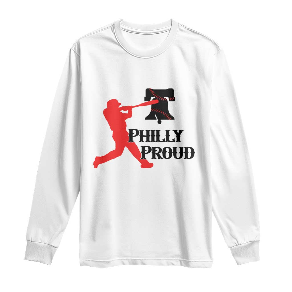 Baseball Lover Long Sleeve Shirt Vintage Liberty Bell Philly Proud TS12 White Print Your Wear