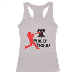 Baseball Lover Racerback Tank Top Vintage Liberty Bell Philly Proud TS12 Ice Gray Print Your Wear