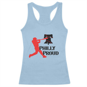 Baseball Lover Racerback Tank Top Vintage Liberty Bell Philly Proud TS12 Light Blue Print Your Wear