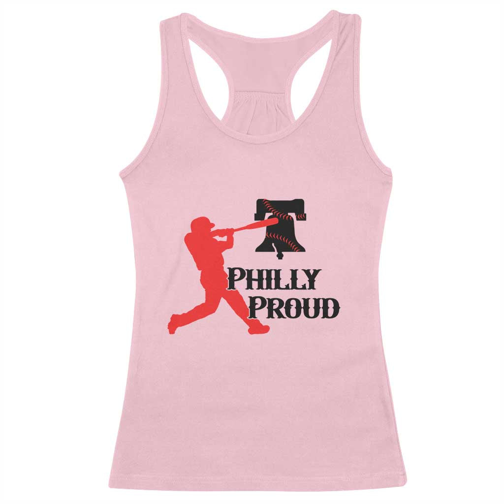 Baseball Lover Racerback Tank Top Vintage Liberty Bell Philly Proud TS12 Light Pink Print Your Wear