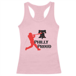 Baseball Lover Racerback Tank Top Vintage Liberty Bell Philly Proud TS12 Light Pink Print Your Wear