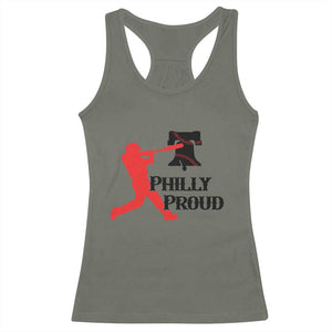 Baseball Lover Racerback Tank Top Vintage Liberty Bell Philly Proud TS12 Military Green Print Your Wear