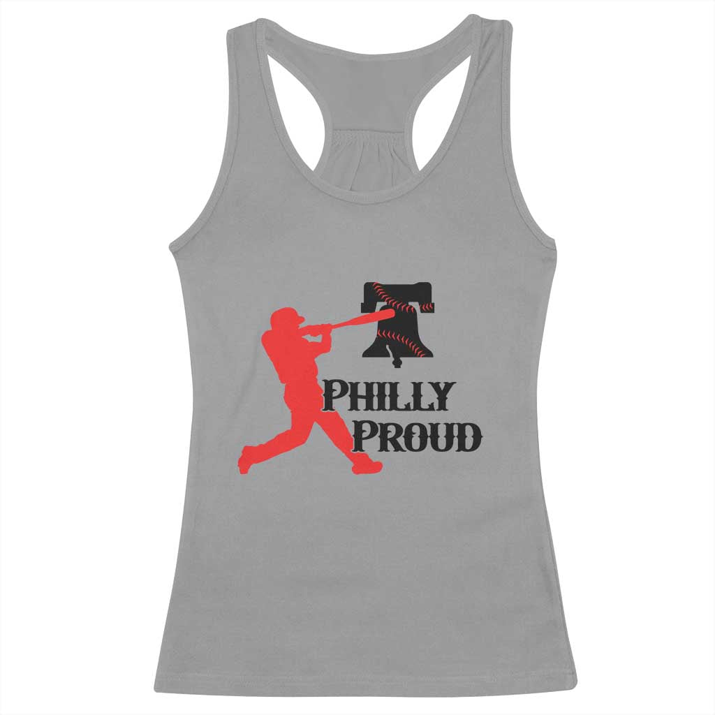 Baseball Lover Racerback Tank Top Vintage Liberty Bell Philly Proud TS12 Sport Gray Print Your Wear