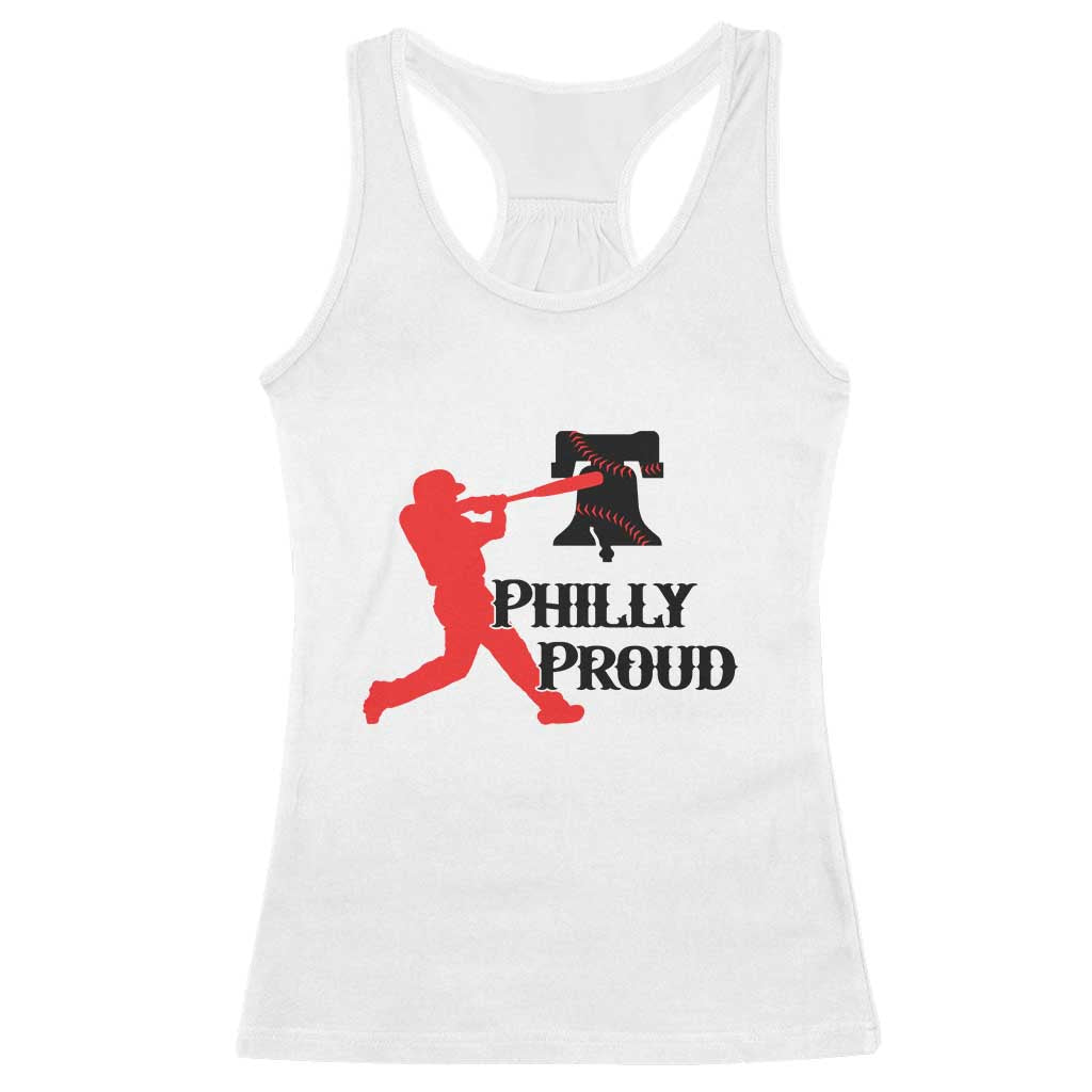 Baseball Lover Racerback Tank Top Vintage Liberty Bell Philly Proud TS12 White Print Your Wear