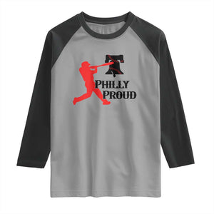 Baseball Lover Raglan Shirt Vintage Liberty Bell Philly Proud TS12 Sport Gray Black Print Your Wear